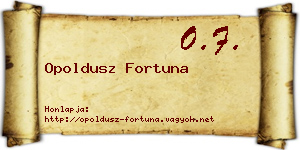 Opoldusz Fortuna névjegykártya